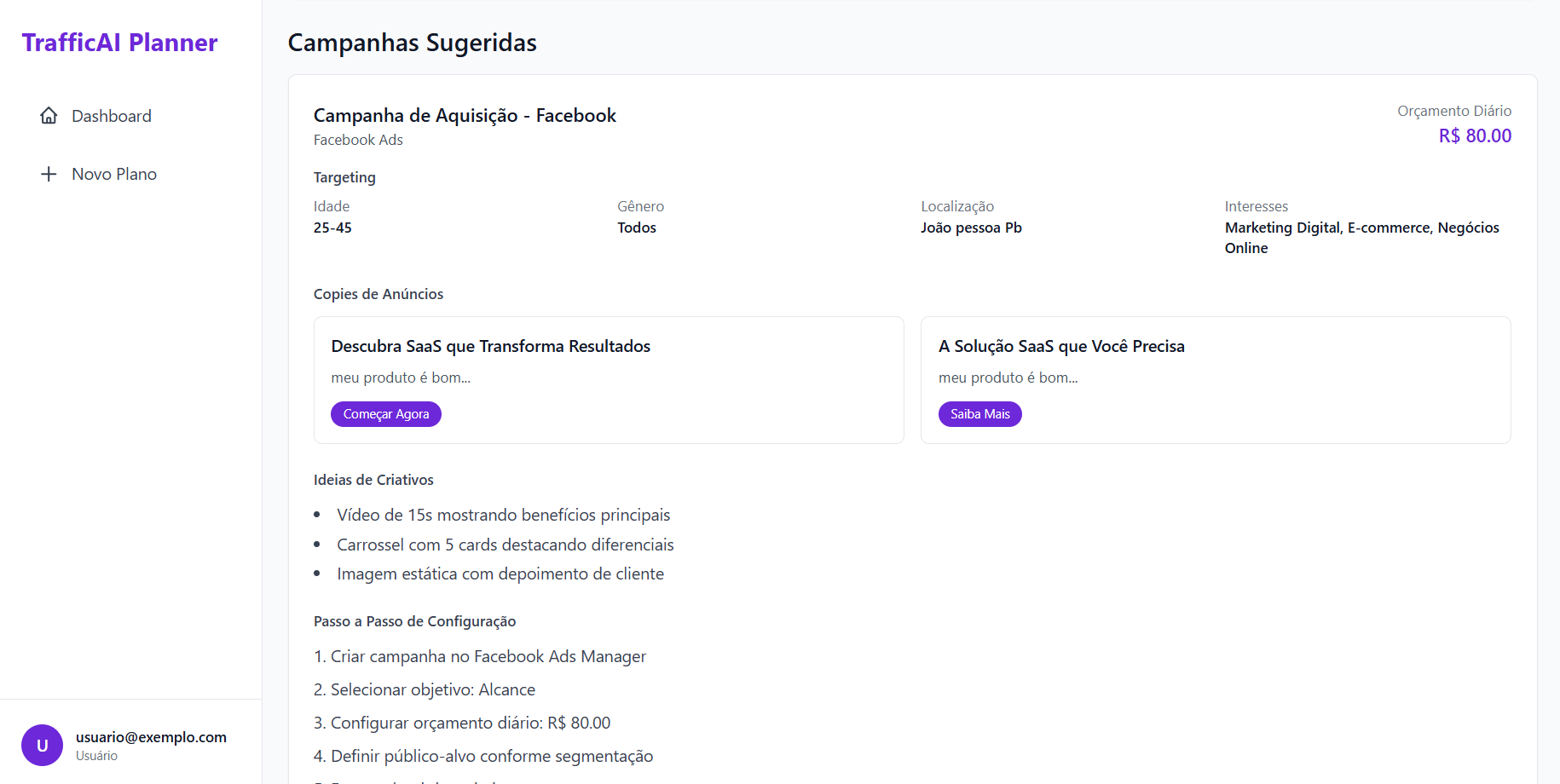 SaaS de Tráfego Pago - Insights e Analytics